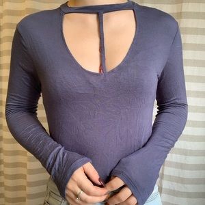 Soft and sexy Glitz long sleeve shirt with an open chest